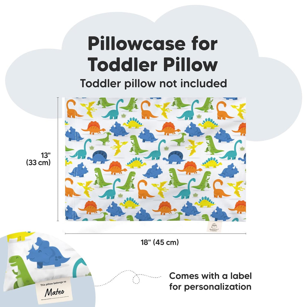 KeaBabies Toddler Pillowcase 13"x18" - Organic Cotton Toddler Pillowcase for Kids, Boys, Girls, Soft & Durable Cotton Cover for Miniature…