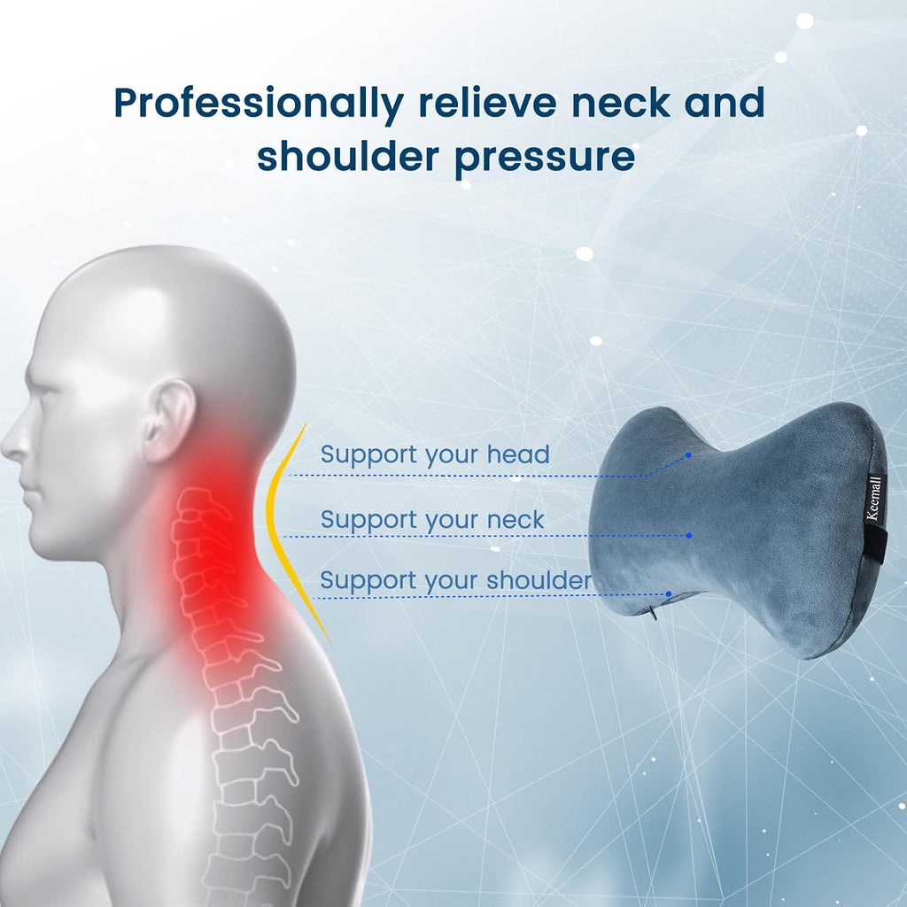 Keemall Inflatable Car Neck Pillow Driving, Blow Up Car Headrest Pillow for Car, Inflatable Travel Pillow for Camping, Neck Support for…