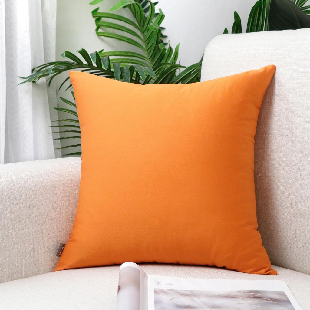 Thmyo 4-Pack 100% Cotton Comfortable Solid Decorative Throw Pillow Case, Thmyo Square Cushion Cover Pillowcase Sublimation Blank Pillow Cove…