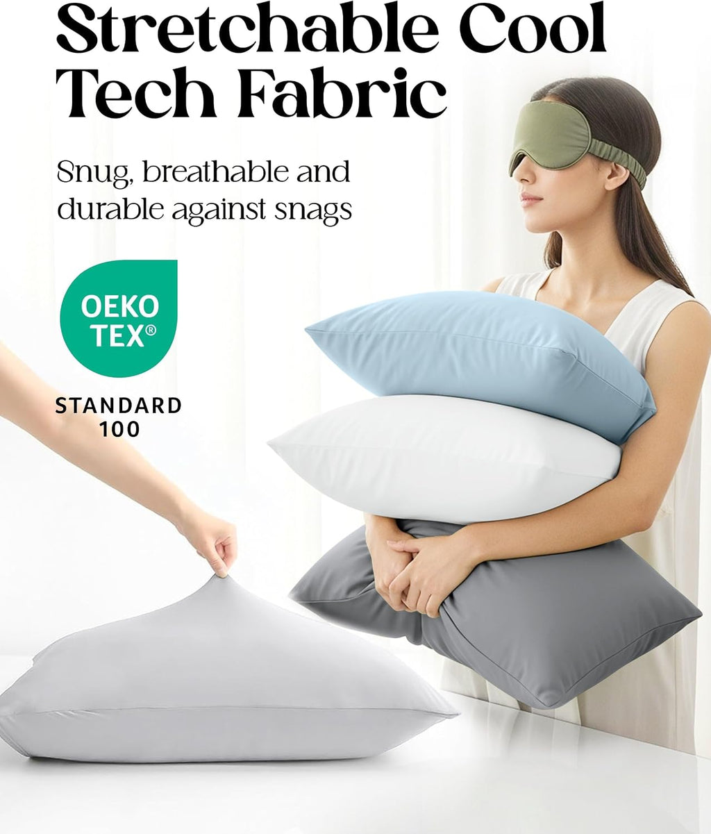 SLEEPHORIA Cooling Pillow Cases - BreezeWeave Queen Size Set of 2 Pillowcases for Hot Sleepers & Cool, Deep Rest - Cloud Soft, Silky…