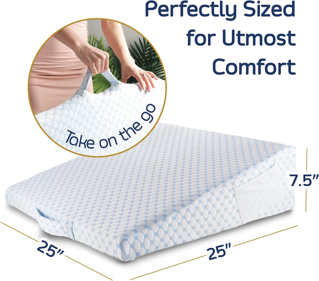 Nestl Bed Wedge Pillow - Wedge Pillow for Sleeping to Reduce Acid Reflux, Wedge Pillows for After Surgery 8-in-1 Triangle Pillow Wedge, Coo…