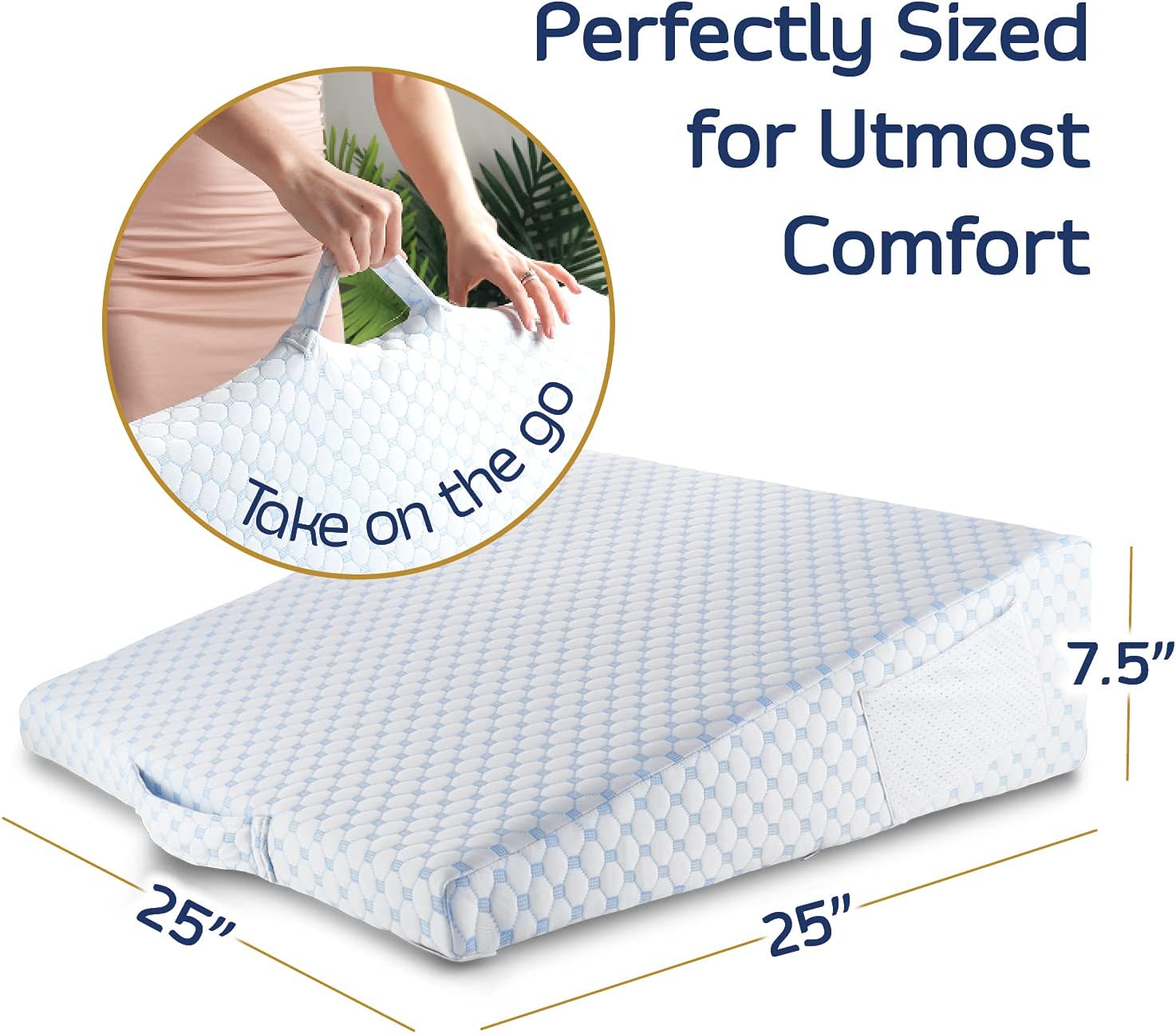 Nestl Bed Wedge Pillow - Wedge Pillow for Sleeping to Reduce Acid Reflux, Wedge Pillows for After Surgery 8-in-1 Triangle Pillow Wedge, Coo…