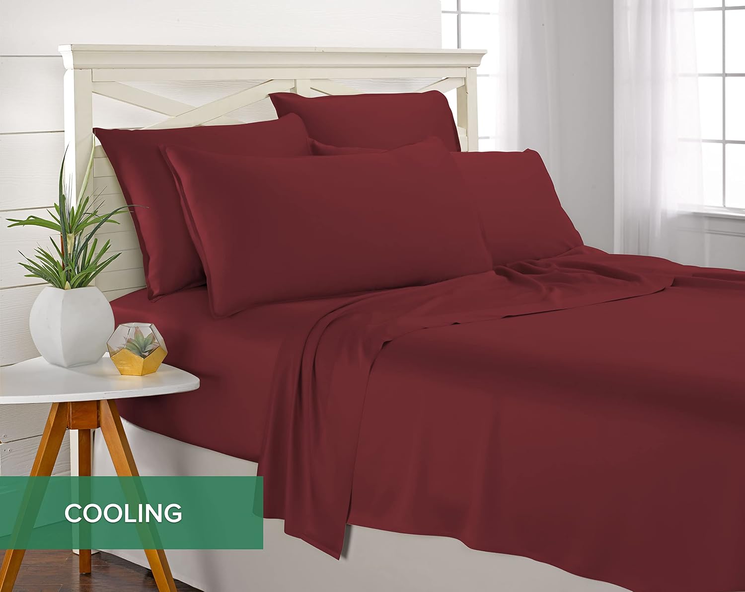 PureBamboo Pure Bamboo King Sheets, Genuine 100% Organic Viscose Derived from Bamboo Bed Sheet Set, Luxuriously Soft & Cooling, Double Stit…