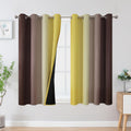 Estelartextiler Estelar Textiler Yellow and Brown Blackout Curtains, Full Light Blocking Gradient Grommet Drapes for Living Room, Thermal I…