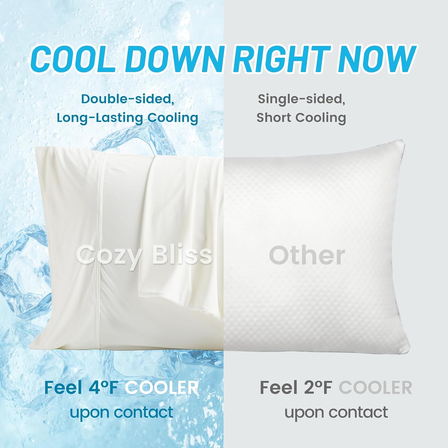 CozyBliss Cozy Bliss 2pcs Cooling Pillow Cases Set for Hot Sleepers & Night Sweats, Q-Max 0.5 Silky Wrinkle-Free Pillow Covers with Envelop…