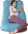 Moonpine MOON PINE Pregnancy Pillow, U Shaped Full Body Pillow for Maternity Support, Sleeping Pillow with Cover for Pregnant Women (Light…