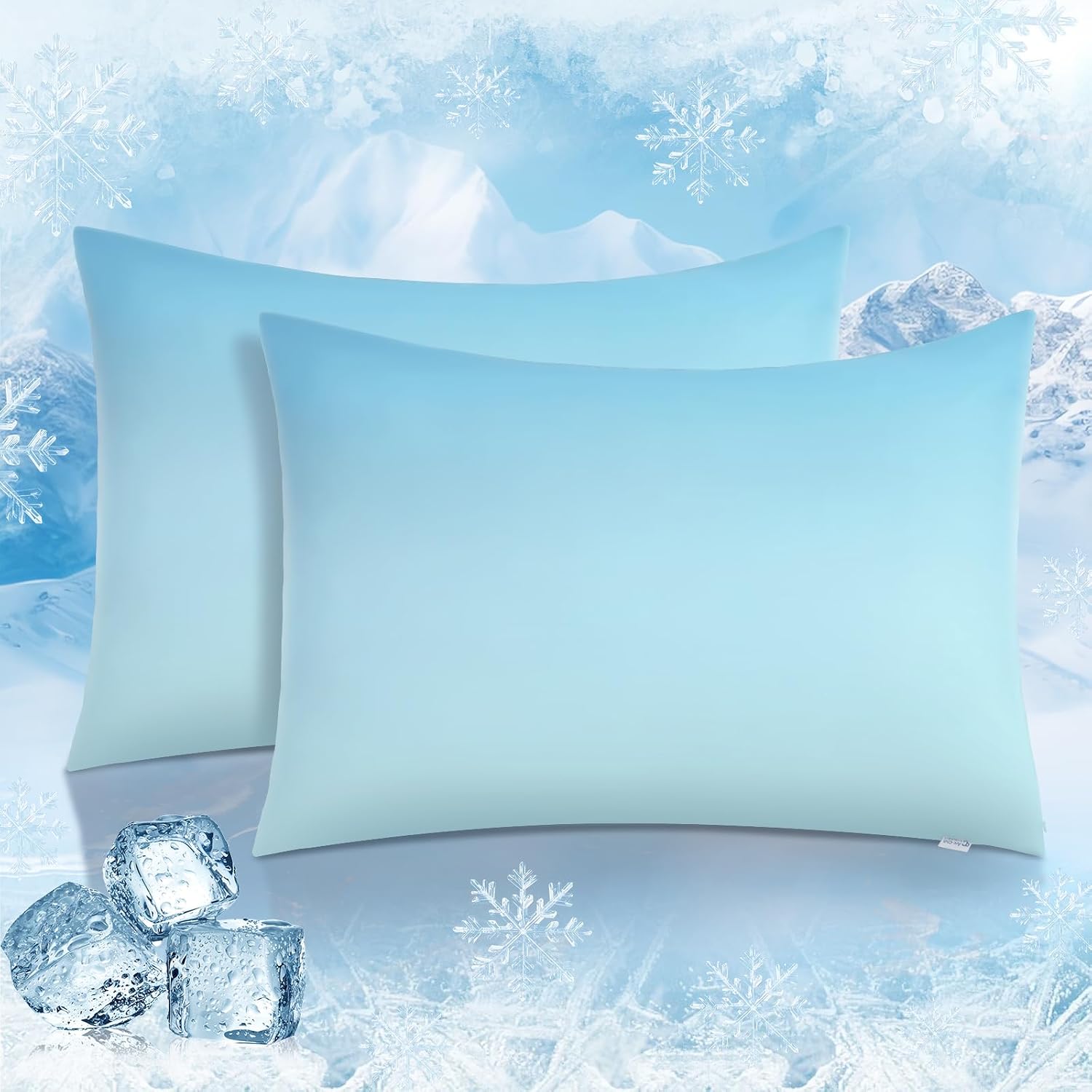 Luxear Cooling Pillow Cases, 2 Pack Arc-Chill Q-max>0.5 Gradient Cool Pillowcases for Hair Skin Hot Sleepers, Silky Soft, Machine Washable…