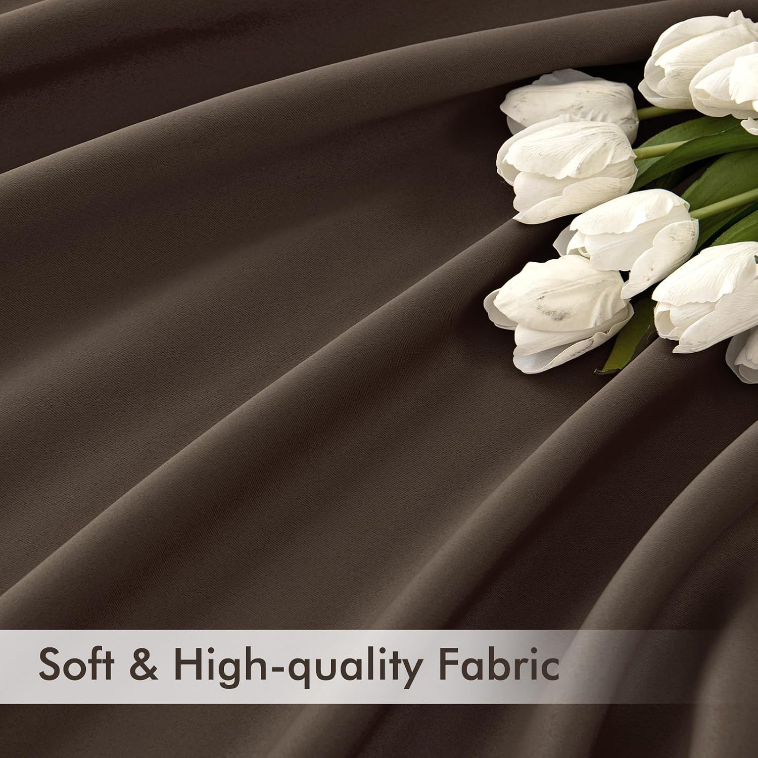 Miulee Chocolate Brown Back Tab Blackout Curtains 108 Inch Long 2 Panels Set for Bedroom, Rod Pocket/Pinch Pleat Extra Long Thermal Insulat…