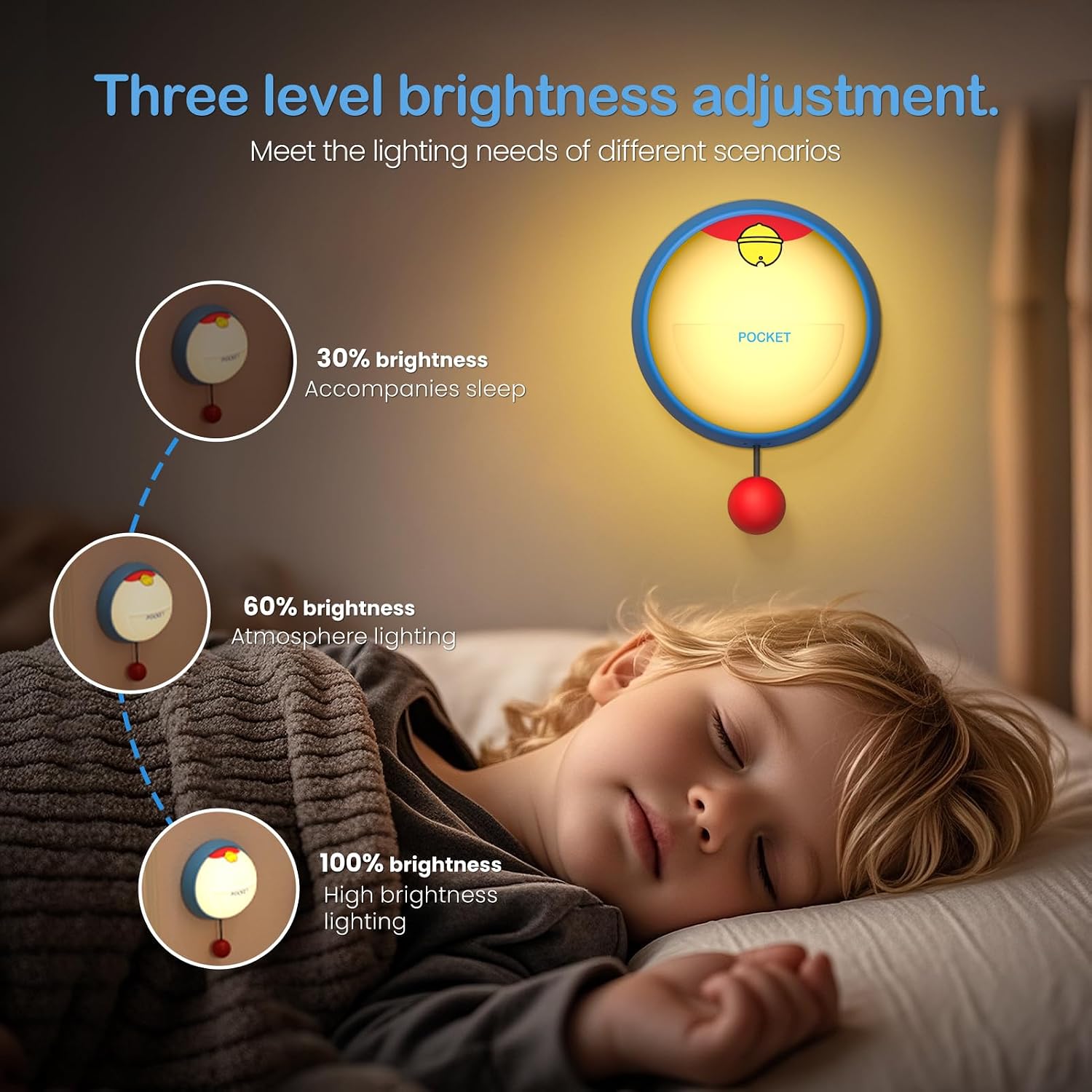 Night Light for Kids, 3-Level Dimmable Silicone Lamp, Rechargeable Touch LED Light for Toddlers, Baby, Breastfeeding, Bedside and Nursery…