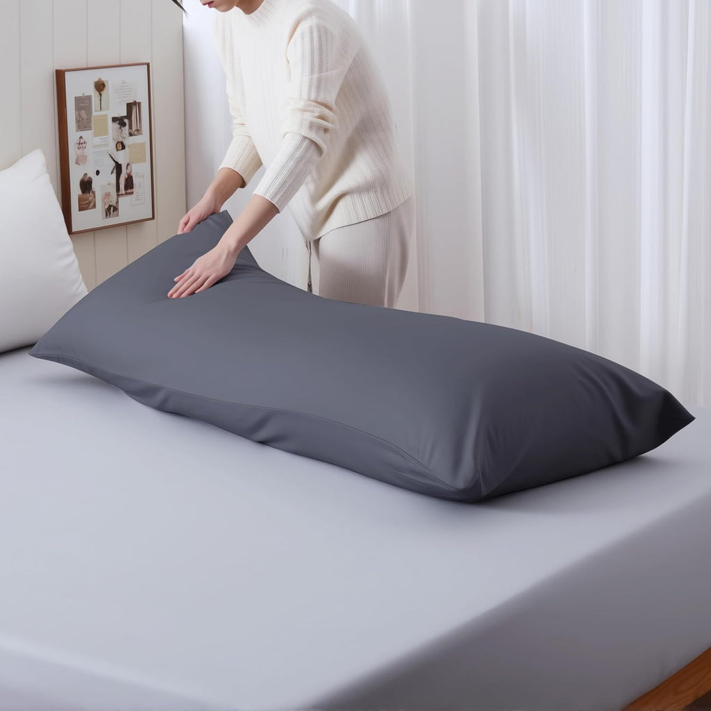 ShunjieHome Body Cooling Pillow Case, Viscose Derived from Bamboo Long Pillow Protectors, 400 TC Soft Silky Breathable Summer Body Pillowcas…