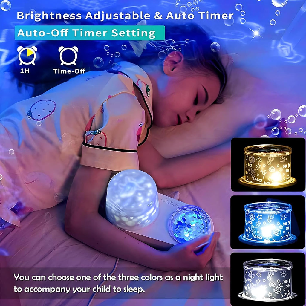 ONXEBornforqualityNeverWasteYourMoney Ocean Kids Night Light Projector,360°Rotating Jellyfish Lamp Projector with 7 Films & Timer Sensory L…