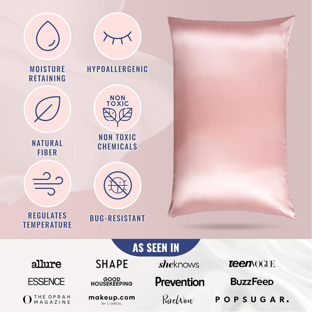 Blissy Silk Pillowcase - 100% Pure Mulberry Silk - 22 Momme 6A High-Grade Fibers - Silk Pillow Cover for Hair & Skin - Regular, Queen &…
