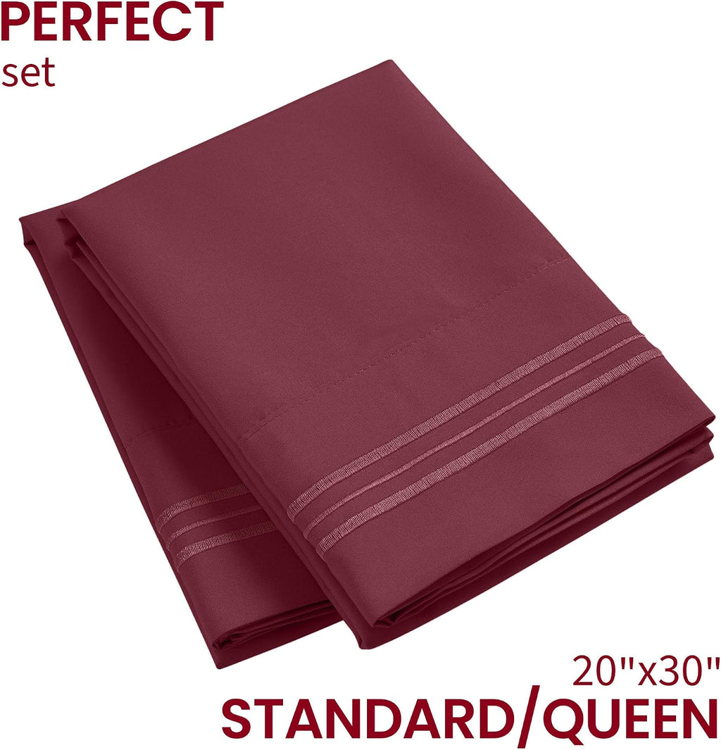 Mellanni Pillow Cases - Luxury, Extra Soft, Cooling Pillow Covers - 2 PC Iconic Collection Pillowcases - Envelope Closure (Standard/Queen 2…