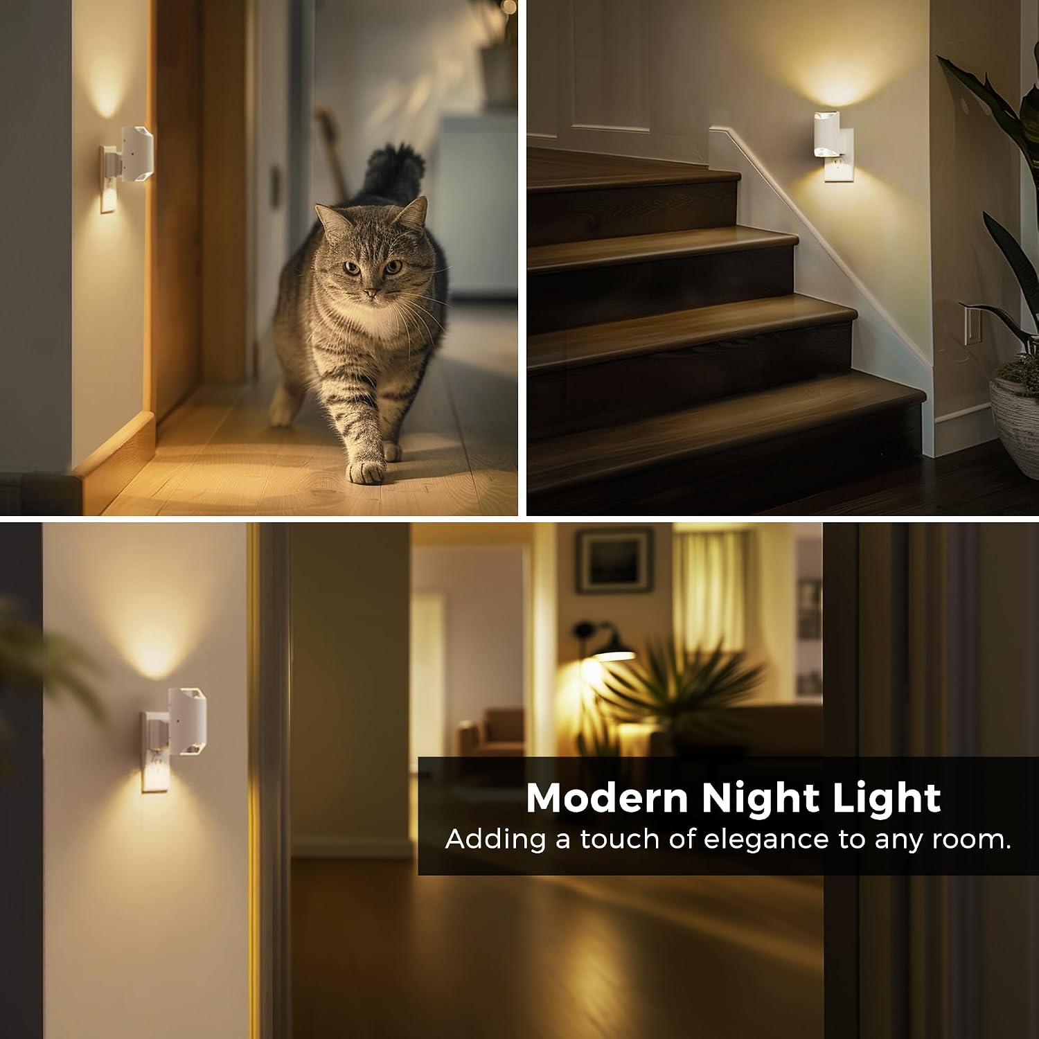 L LOHAS LED Night Lights Plug into Wall, Dimmable Night Light 0-100LM, Dusk to Dawn Sensor, Soft White 3000K, Plug in Nightlights for…