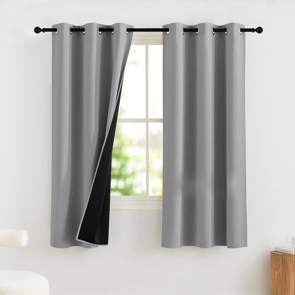 NICETOWN 100% Blackout Curtains for Bedroom Solid Thermal Insulated Grommet Room Darkening Curtains & Drapes Luxury Decor for Living Room…