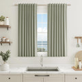 Guken Sage Green 100% Blackout Curtains 45 Inch Length 2 Panels Set for Living Room Bedroom Back Tab Thermal Insulated Black Out Linen Drap…