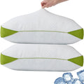 Luxury Hotel Cooling Pillow for Sleeping, Medium Firm Shredded Memory Foam Pillows Standard Size Set of 2, with Zipper Adjustable Supportive