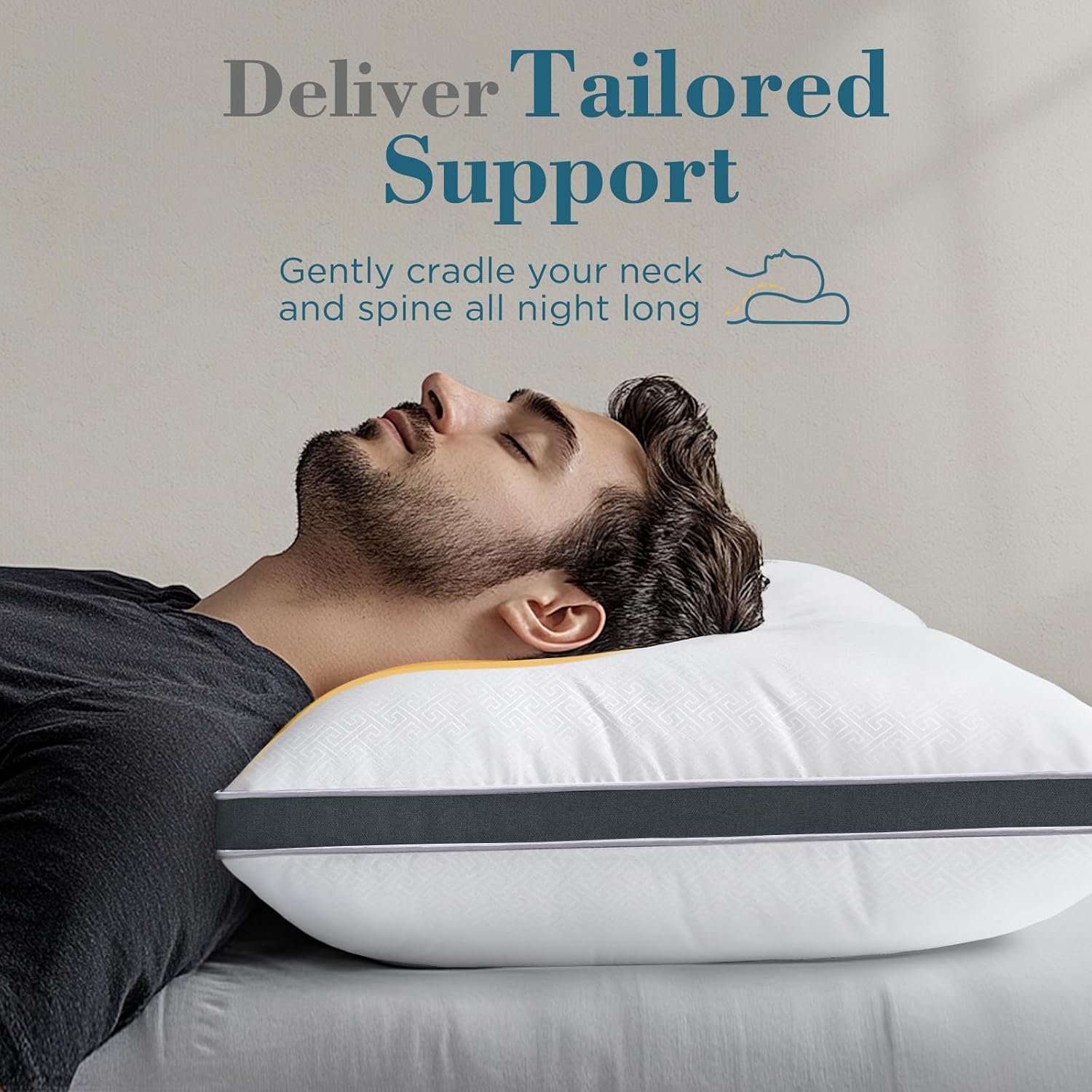 Viewstar Bed Pillows King Sizes Set of 2, Hotel Quality Cooling Down Alternative Gusseted Pillows for Side, Back, or Stomach Sleepers, Dark…