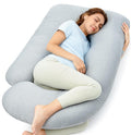 Momcozy Pregnancy Pillows with Cooling Cover, U-Shaped Full Body Maternity Pillow for Side Sleepers 57 Inch - Support for Back, Hip…