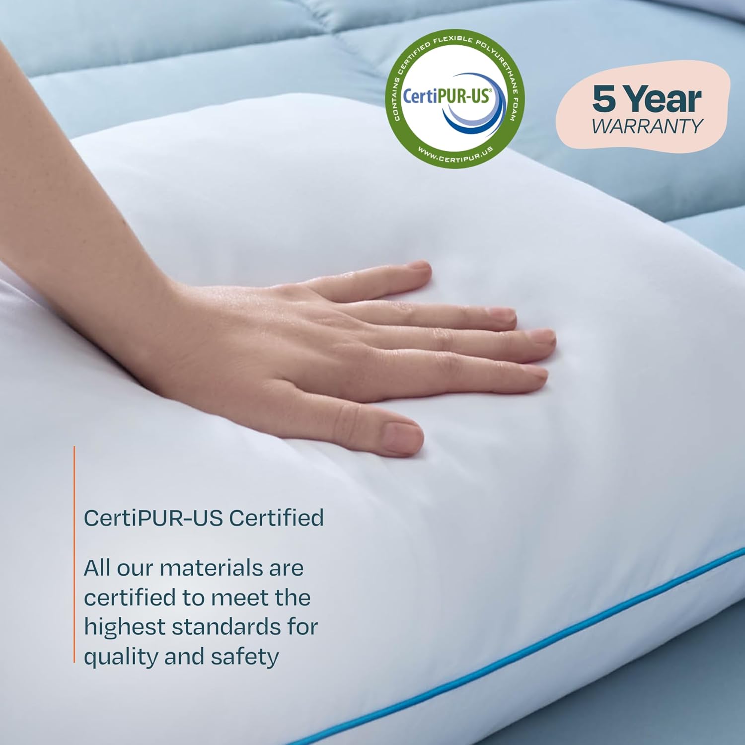 Linenspa Two Pack Shredded Gel Memory Foam Pillow – Cooling Bed Pillow – Side, Stomach, and Back Sleepers – Pack of 8 – Standard