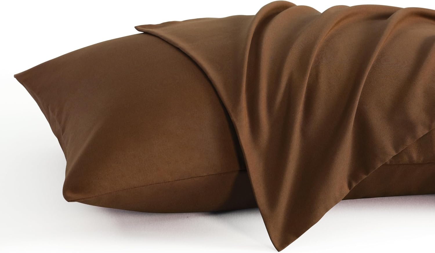 Ntbay King Pillow Cases Set of 2, 2 Pack Brushed Microfiber 20x36 Pillow Cases, Soft, Wrinkle, Fade, Stain Resistant Brown Pillow Cases wit…