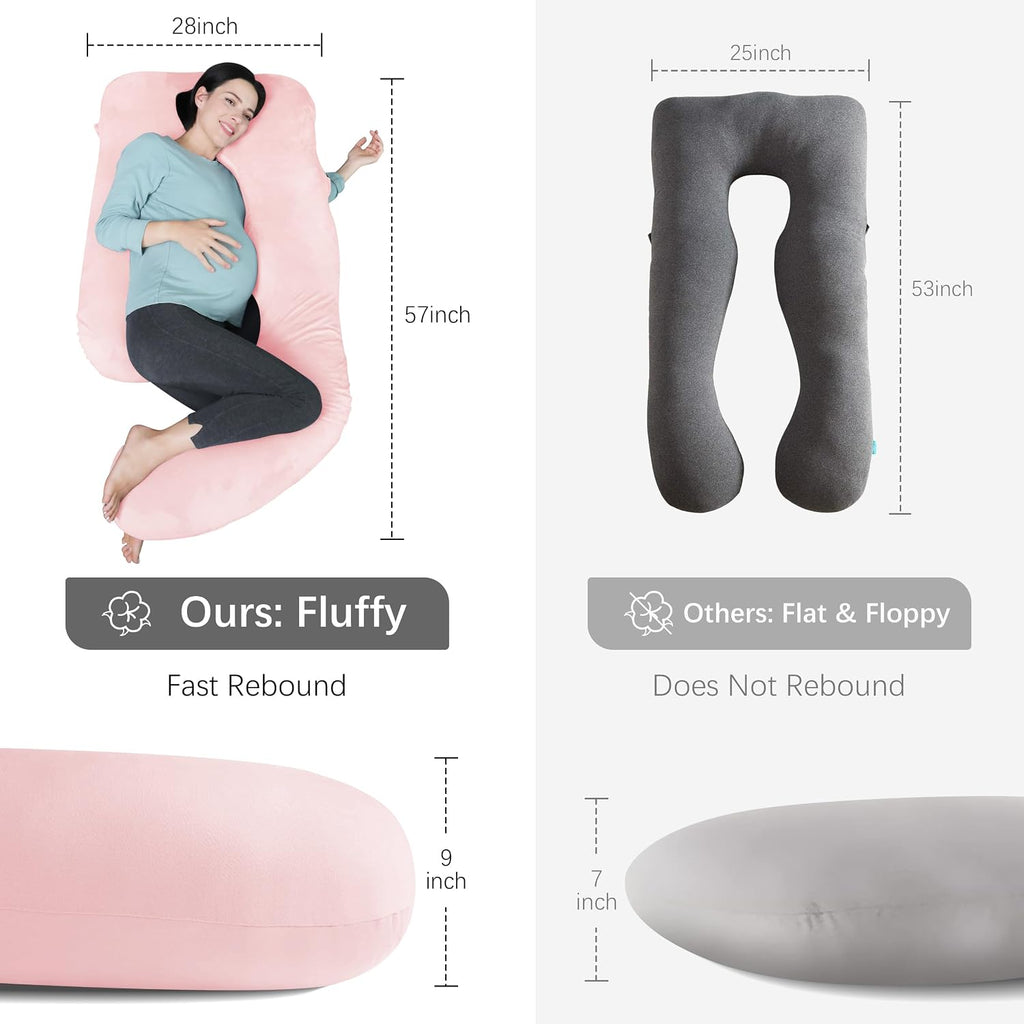 Moonpark MOON PARK Pregnancy Pillows for Sleeping - U Shaped Full Body Maternity Pillow with Removable Cover - Support for Back, Legs, Bell…