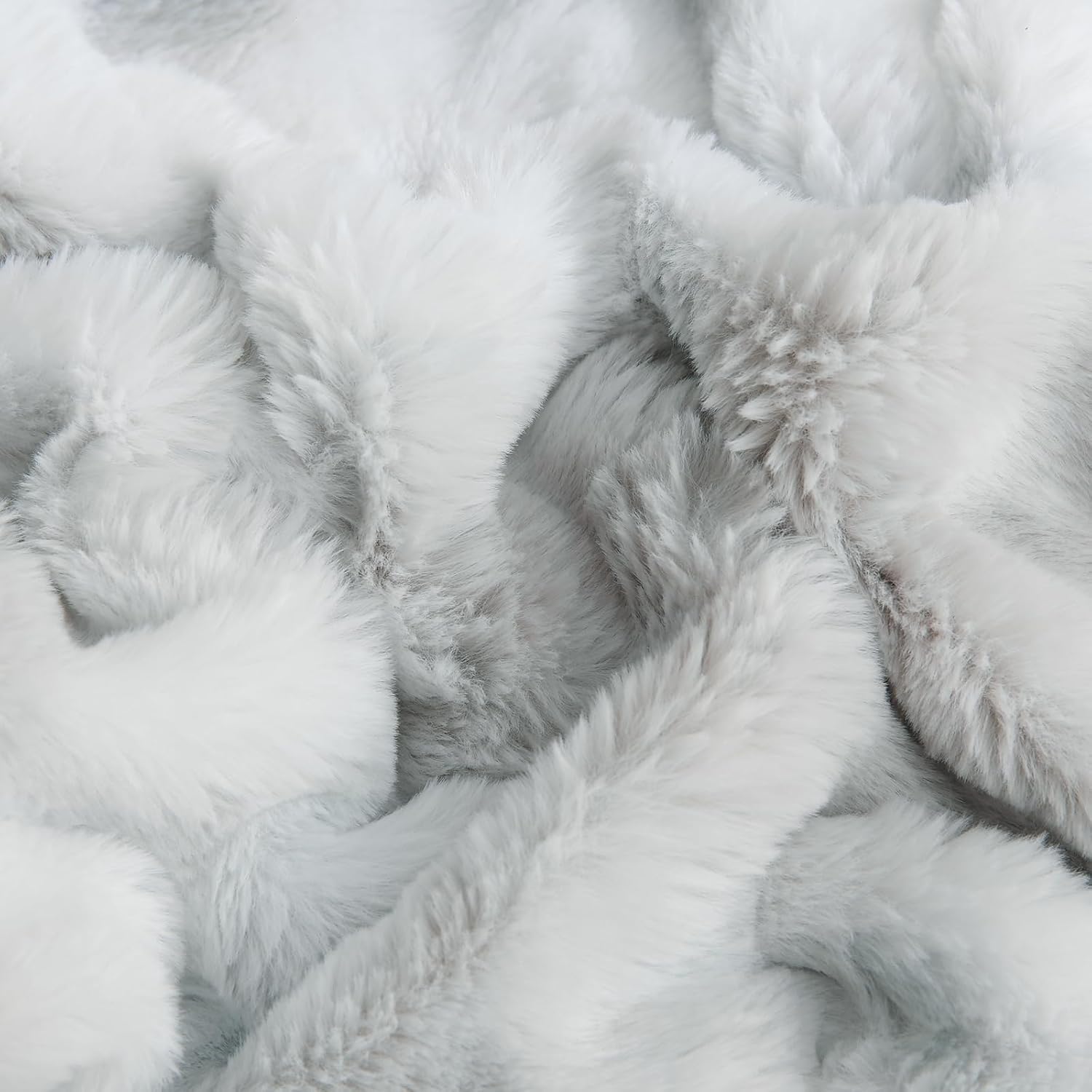 Chumerry Gray Fuzzy Pillow Case Faux Fur Pillow Cover Chic Plaid Check Texture Extra Soft Fluffy Plush Shaggy Fabric Tie Dye Decorative Pil…