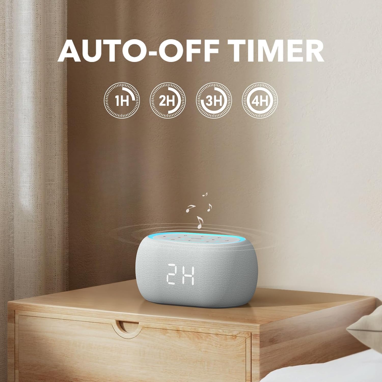 ANJANK White Noise Sound Machine Alarm Clock with Bluetooth Speaker, 21 Relaxing Sounds, 7 Night Lights,0-100% Dimmer/Sleep…