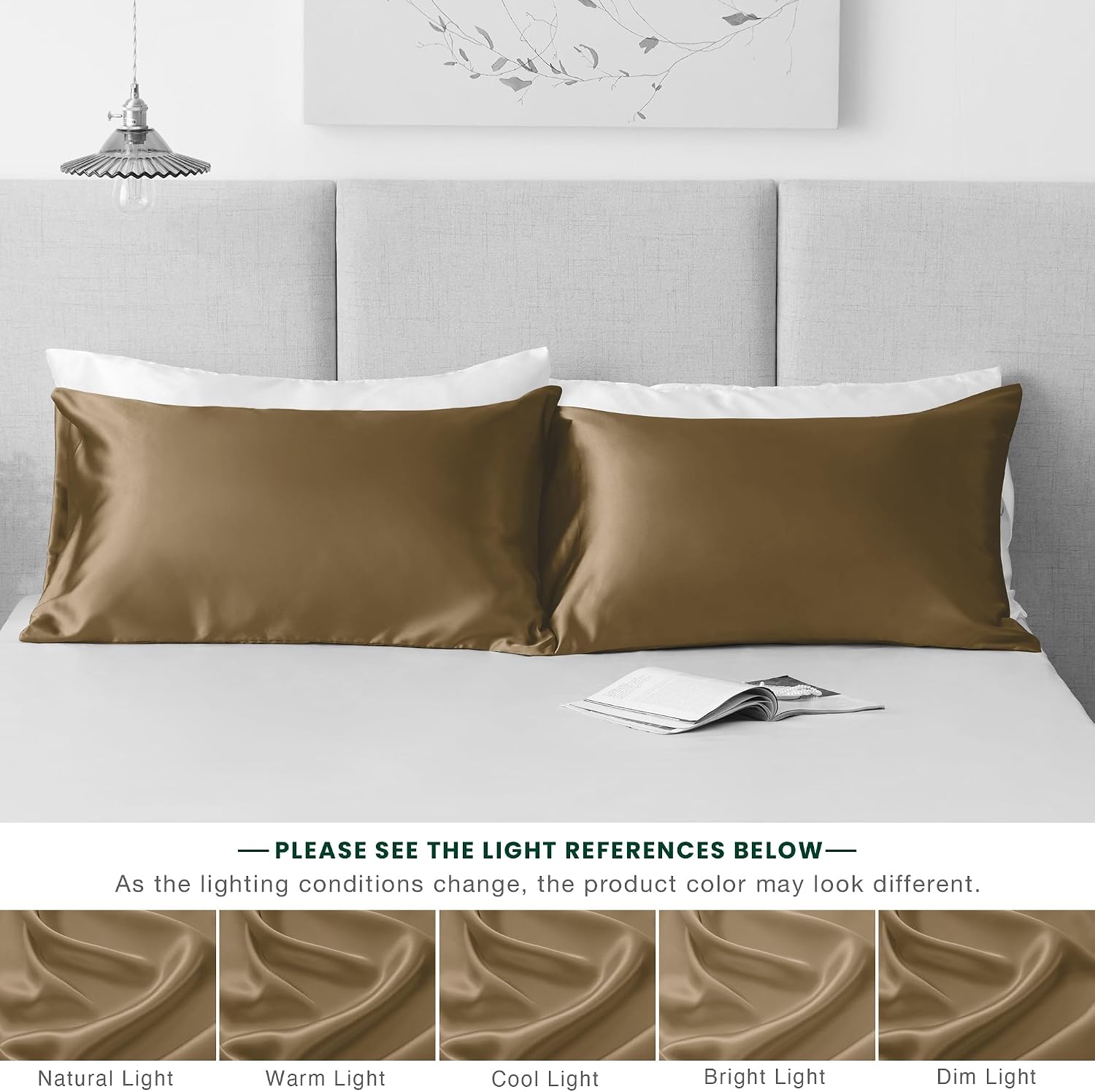 Lovescabin Love's cabin Satin Pillowcase Set of 2 King Size 20x36, Cooling Pillow Covers for Hair and Skin, Silky Smooth with Envelope Clos…