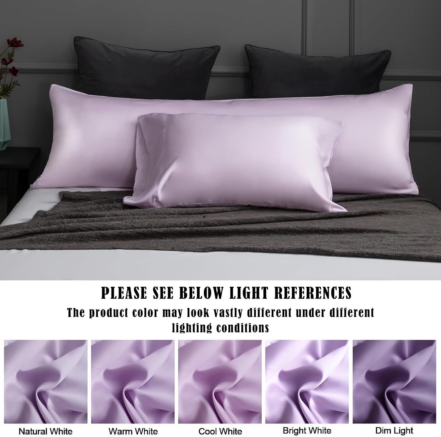 TELUS Pillow Cases Queen Size 2 Pack, Bamboo Rayon & Lyocell Pillowcase with Envelope Closure, Cooling Breathable Pillow Cover for Hot…