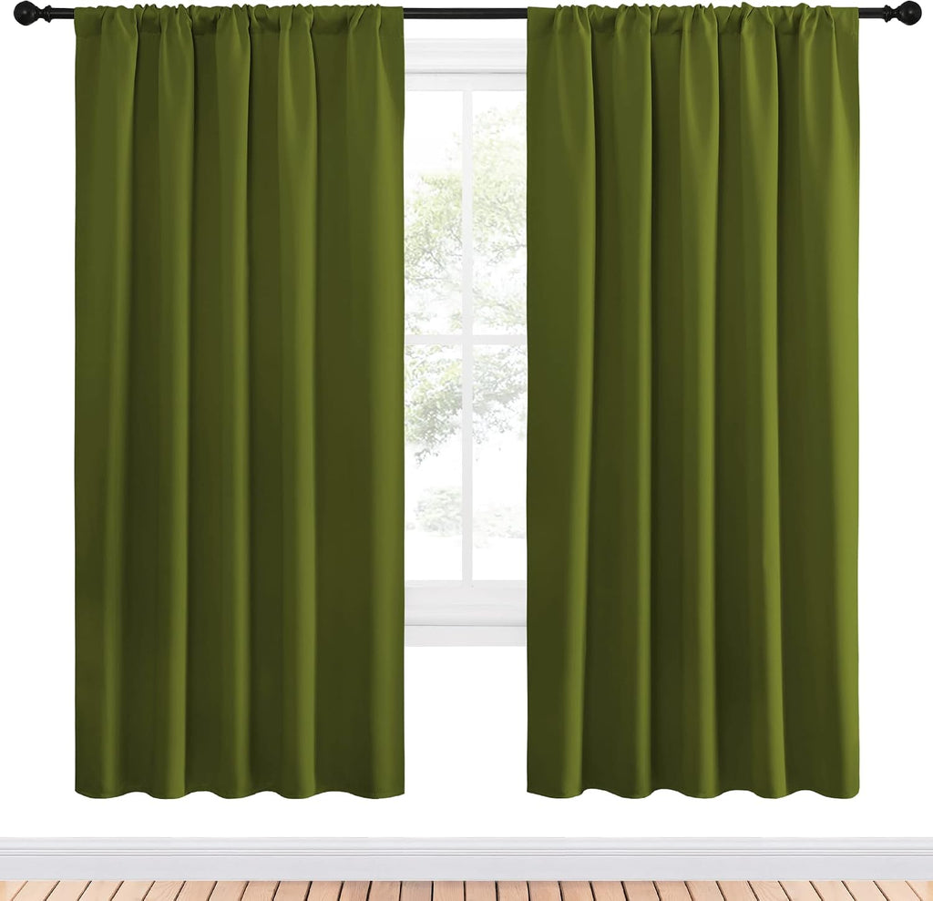 NICETOWN Christmas Window Curtains Blackout Drapes for Gifts, Thermal Insulated Solid Rod Pocket Blackout Curtains/Draperies for Living…