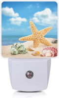 Seashells Starfishes Beach Night Light Plug-in LED Nightlights Auto Sensor Night Lamp Dusk-to-Dawn Lamp Home Decor for Nursery Children…