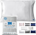 DryZzz Waterproof Pillow Protector Cooling Pillow Case 35"x19" 1pc White King Size, Absorbent Towel Pillowcase Dual-Sided Satin & Microfibe…