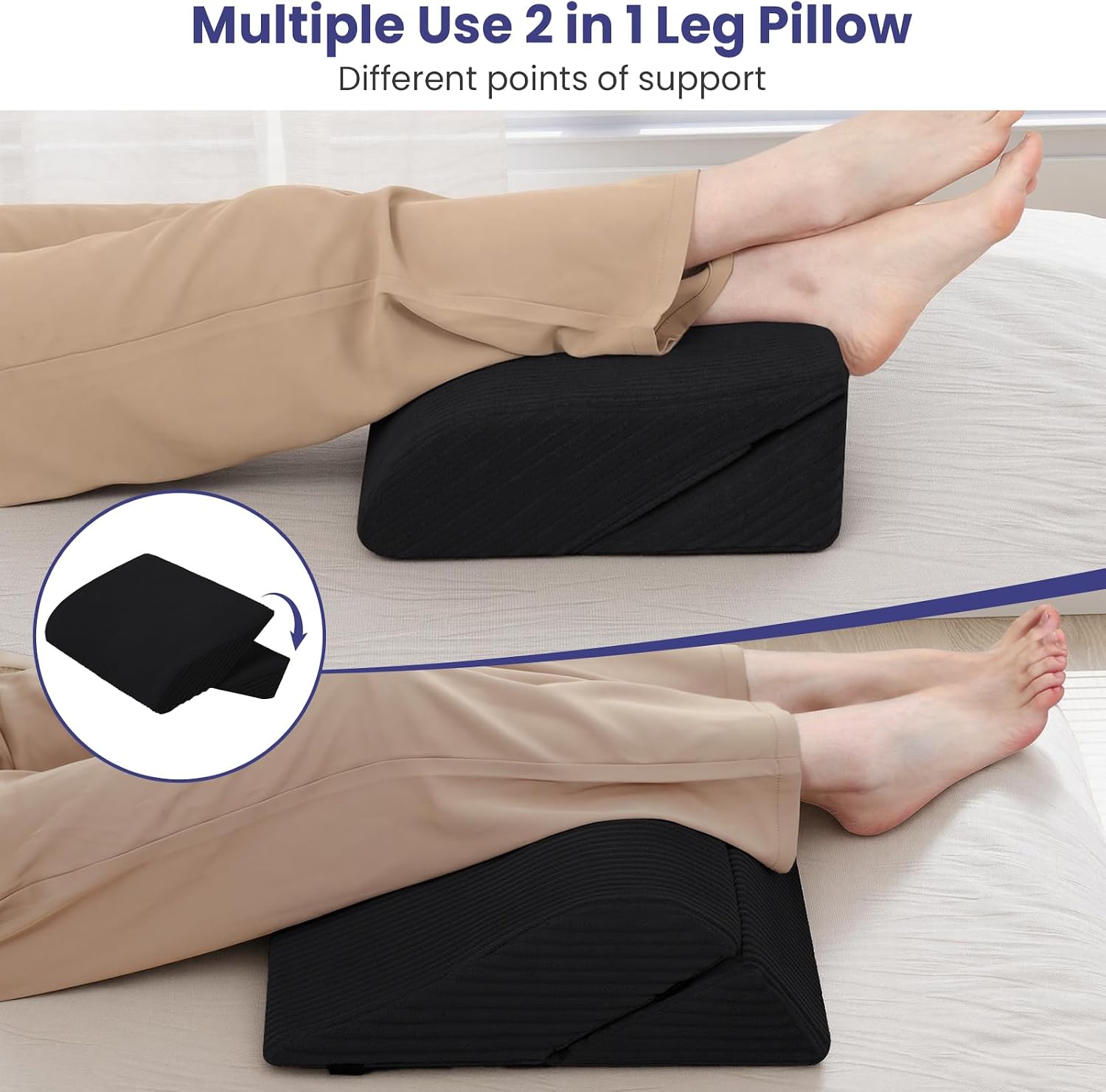 idee-home Recliner Leg Rest Cushion, Recliner Footrest Extender Pillow with Removable Corduroy Cover, 2 in 1 Foldable Ergonomic Foot…