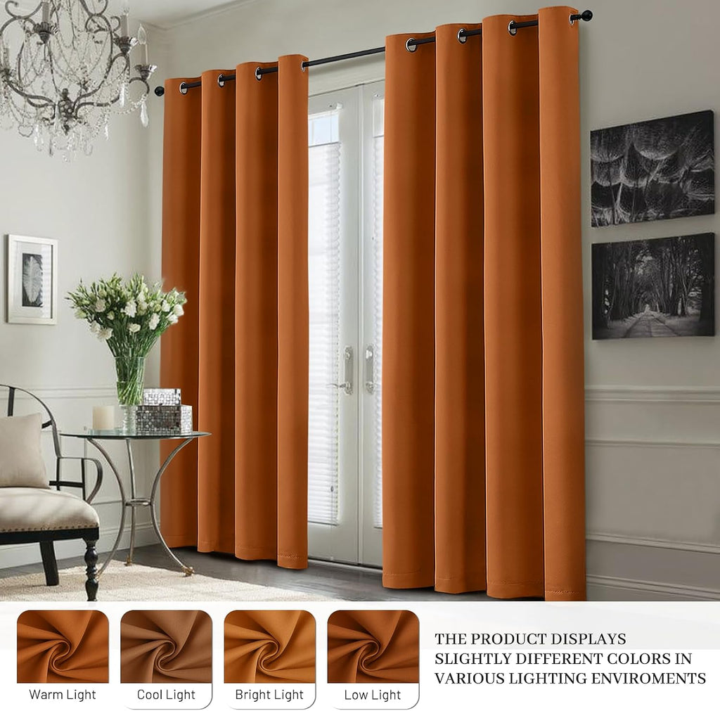 Yakamok 100% Blackout Curtain Panels 63 inches Cold and Light Blocking Drapes for Nursery, 2 Thick Layers Thermal Insulated Draperies (2 Pi…