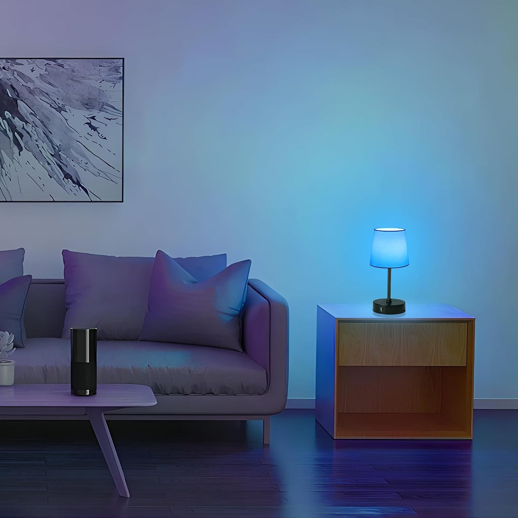Ascher Small Bedside Table lamp, RGB Color Changing Lamps, 3 Color Temperatures, Dimmable Nightstand Lamp with USB C+A Ports, Touch Desk…