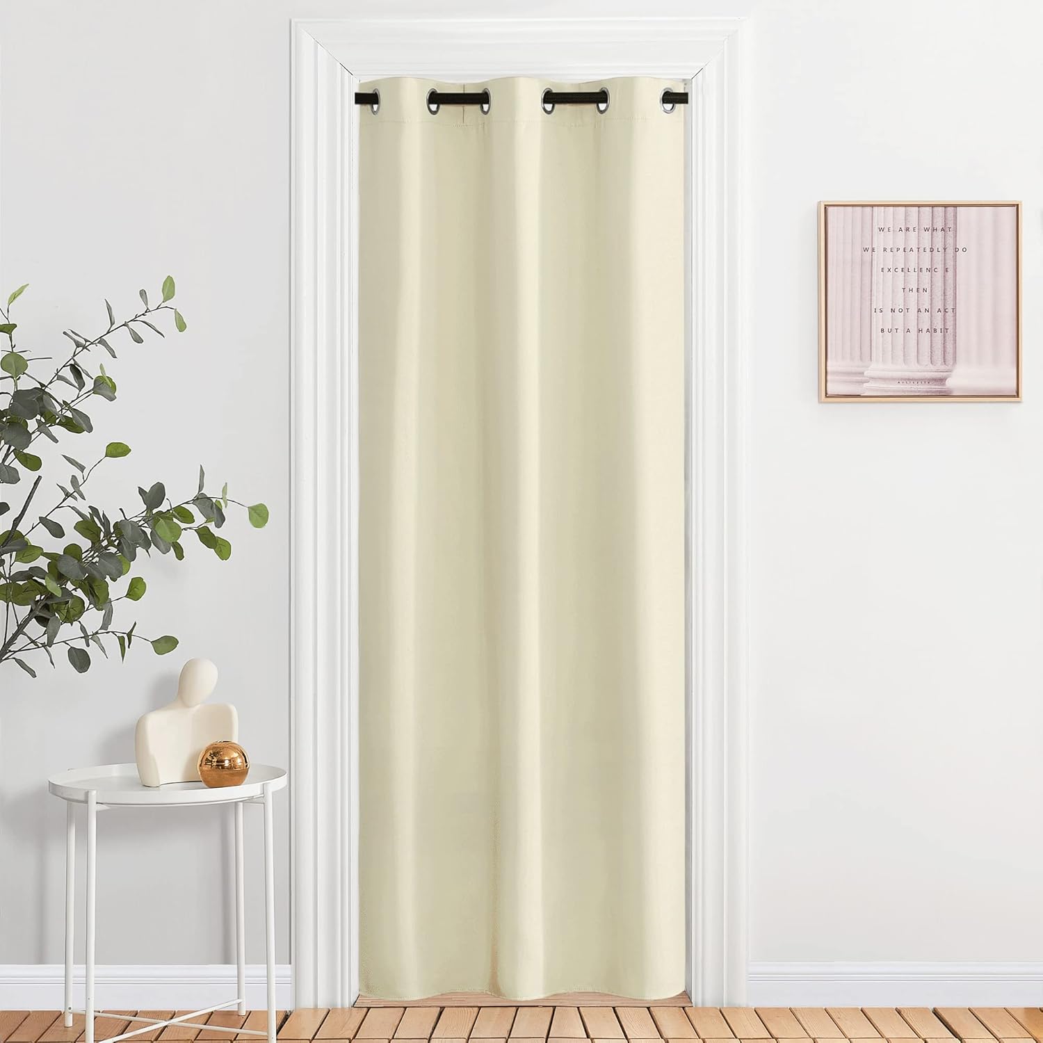 NICETOWN Beige Room Darkening Curtain and Drape Energy Efficient Warmth Solid Grommet Curtain for Office & Classroom (Beige, Sold…