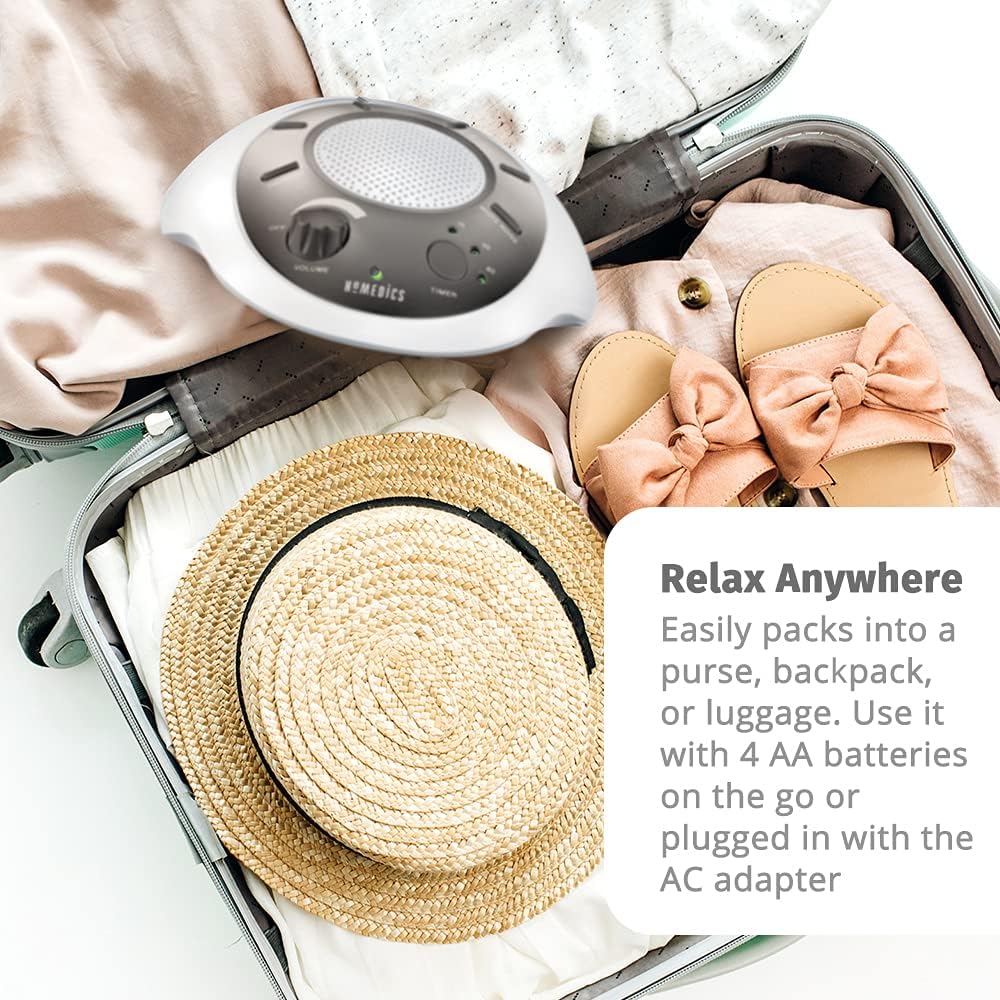 Homedics SoundSleep White Noise Sound Machine, Gold, Small Travel Sound Machine with 6 Relaxing Nature Sounds, Portable Sound relaxation…
