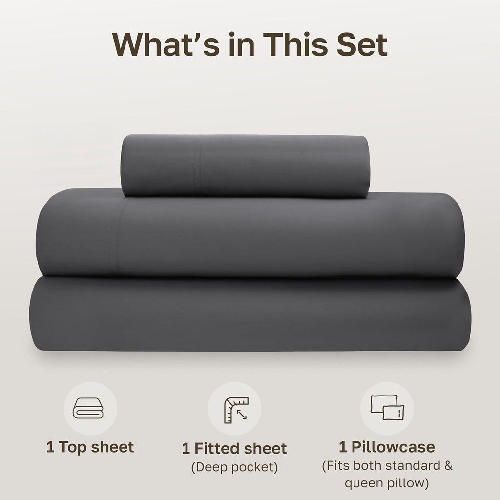 CaliforniaDesignDen California Design Den Extra Long Twin Sheets Set - Soft 100% Organic Cotton, Crisp Percale, Twin XL Sheet Sets with Dee…