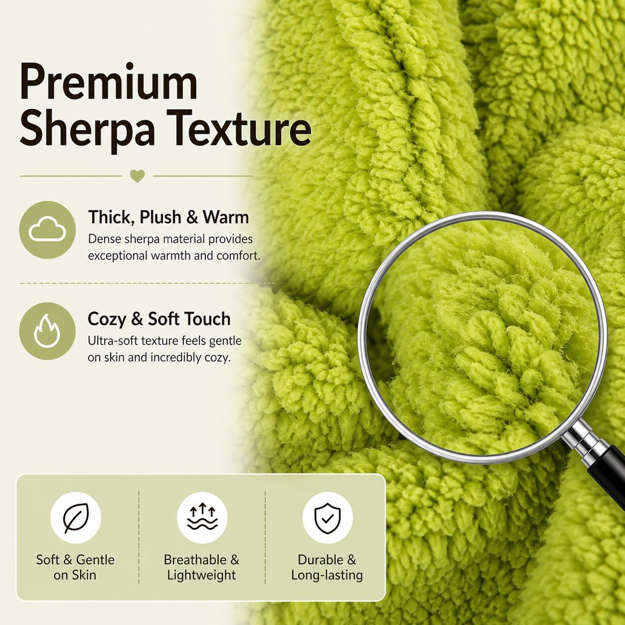 Reafort Sherpa Body Pillow Cover 21" x 54", Plush Fleece Long Body Pillowcase with Zipper Closure, Ultra Soft Fluffy Cozy Decorative…