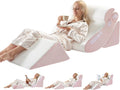 Wsofrlac 4PC Geriatric Wedge Pillow System - Elderly Bed Wedges for Sitting/Sleeping, Post Surgery Body Positioner with Non-Slip Base (Idea…