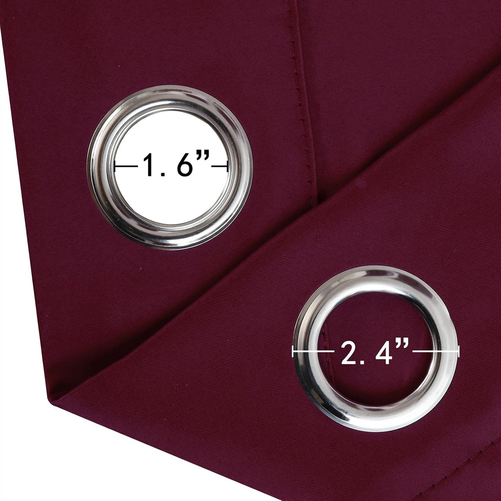 Lemomo Blackout Curtains 52 x 90 Inch Long Burgundy Red Curtains Set of 2 Panels Room Darkening Curtains for Bedroom and Living Room 90 Inc…