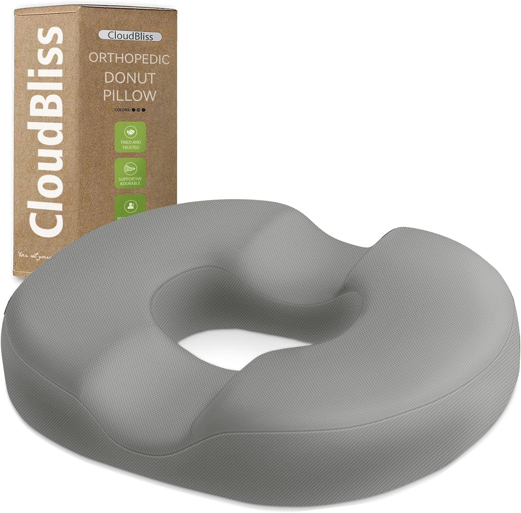 CloudBliss Donut Pillow Seat Cushion Chair Pad for Tailbone and Hemorrhoids, Memory Foam Seat Chair Cushion for Men and Women for Home & Of…