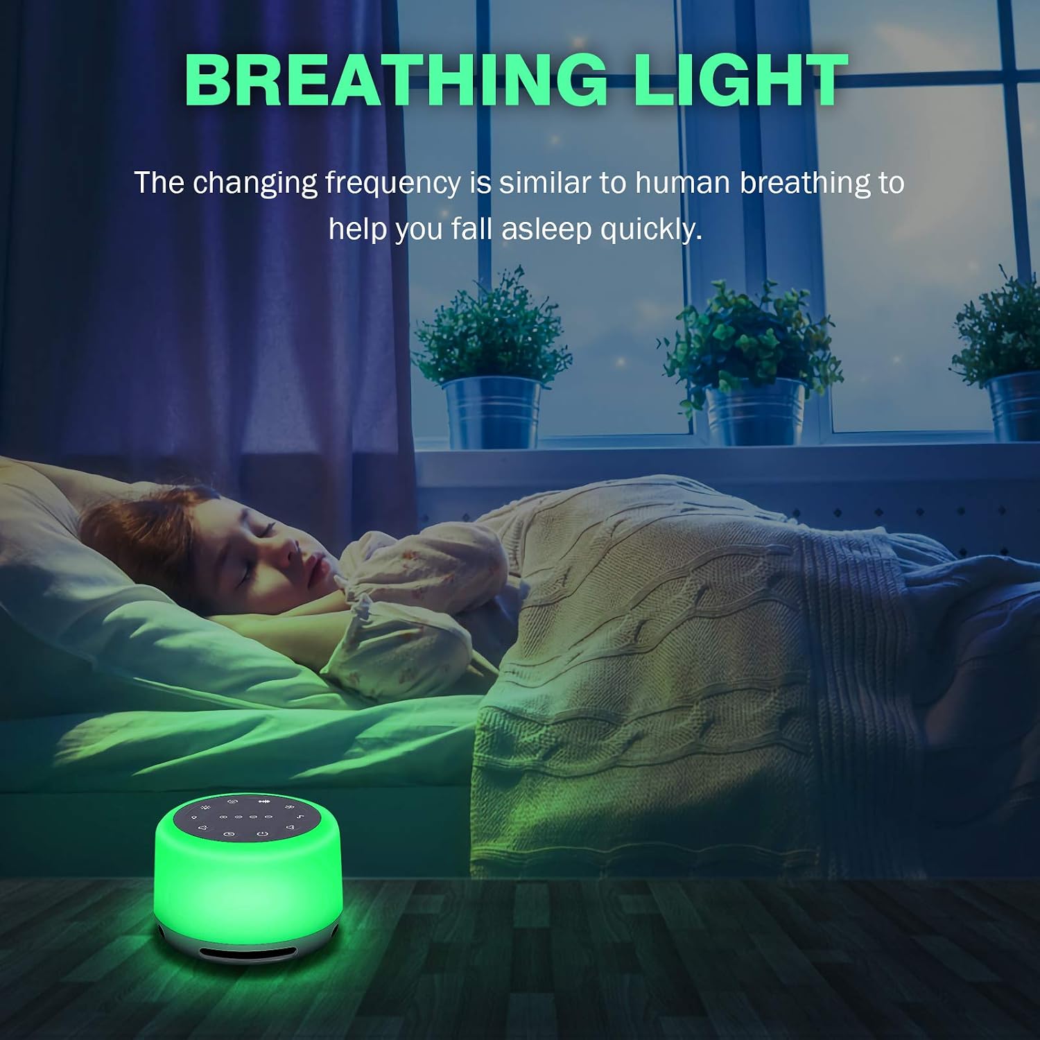 Sleep Sound Machine 24 Natural Soothing Sounds 7 Color Breathing Lights and Night Light with Timer Memory Feature Rechargeable Portable…