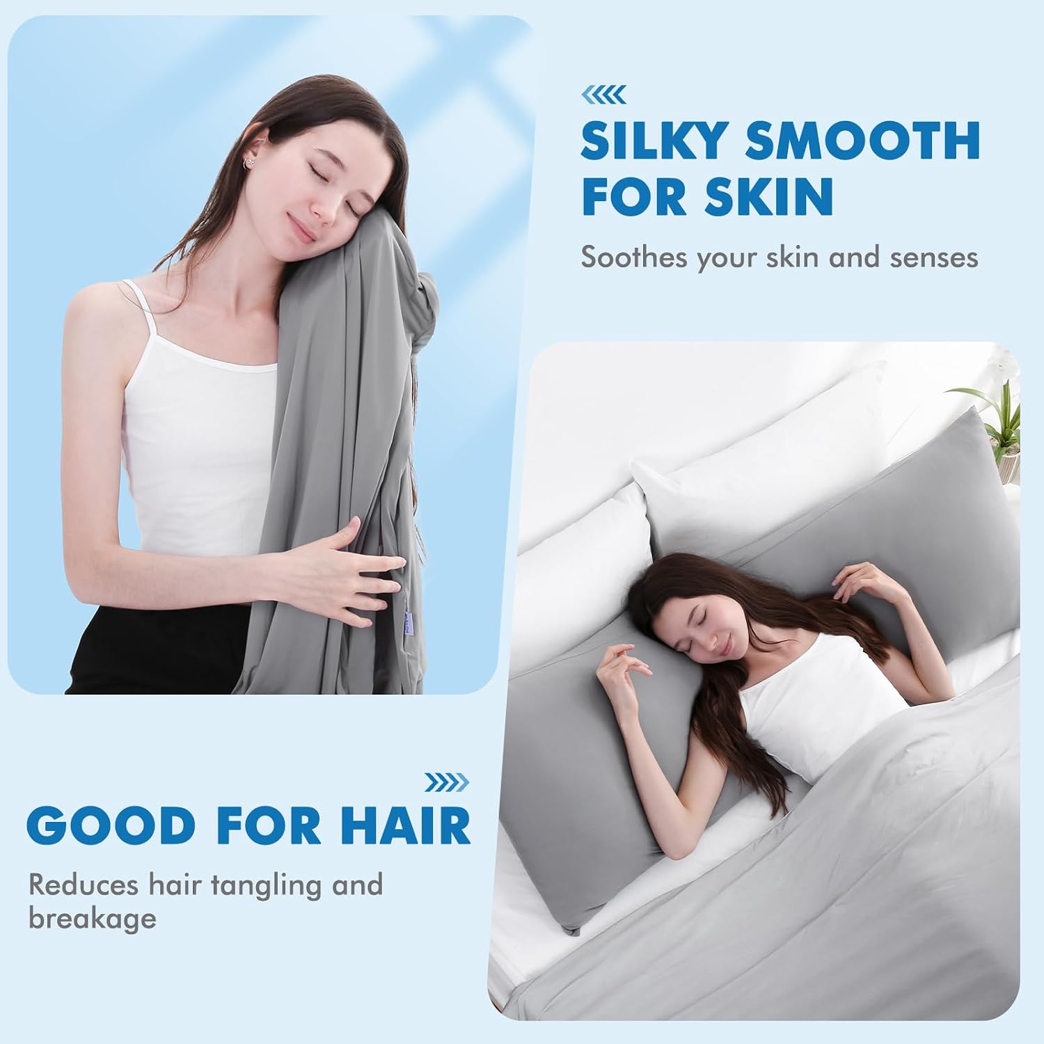 Avolare Cooling Body Pillow Cases 1 Pack, Arc-Chill 3.0 Cooling Body Pillow Cover for Hot Sleepers with Zipper(Q-Max>0.5), Soft Silky 20" x…