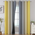 Estelartextiler Grey and Yellow Blackout Curtains 84 Inch Length 2 Panels Set, Blackout Curtains for Living Room, Thermal Insulated Gradien…