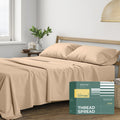 THREAD SPREAD 100% Organic Cotton Sheets California King Size - 4 PC Organic Cotton Cal King Size Percale Weave Sheet Set, Soft, Cooling…