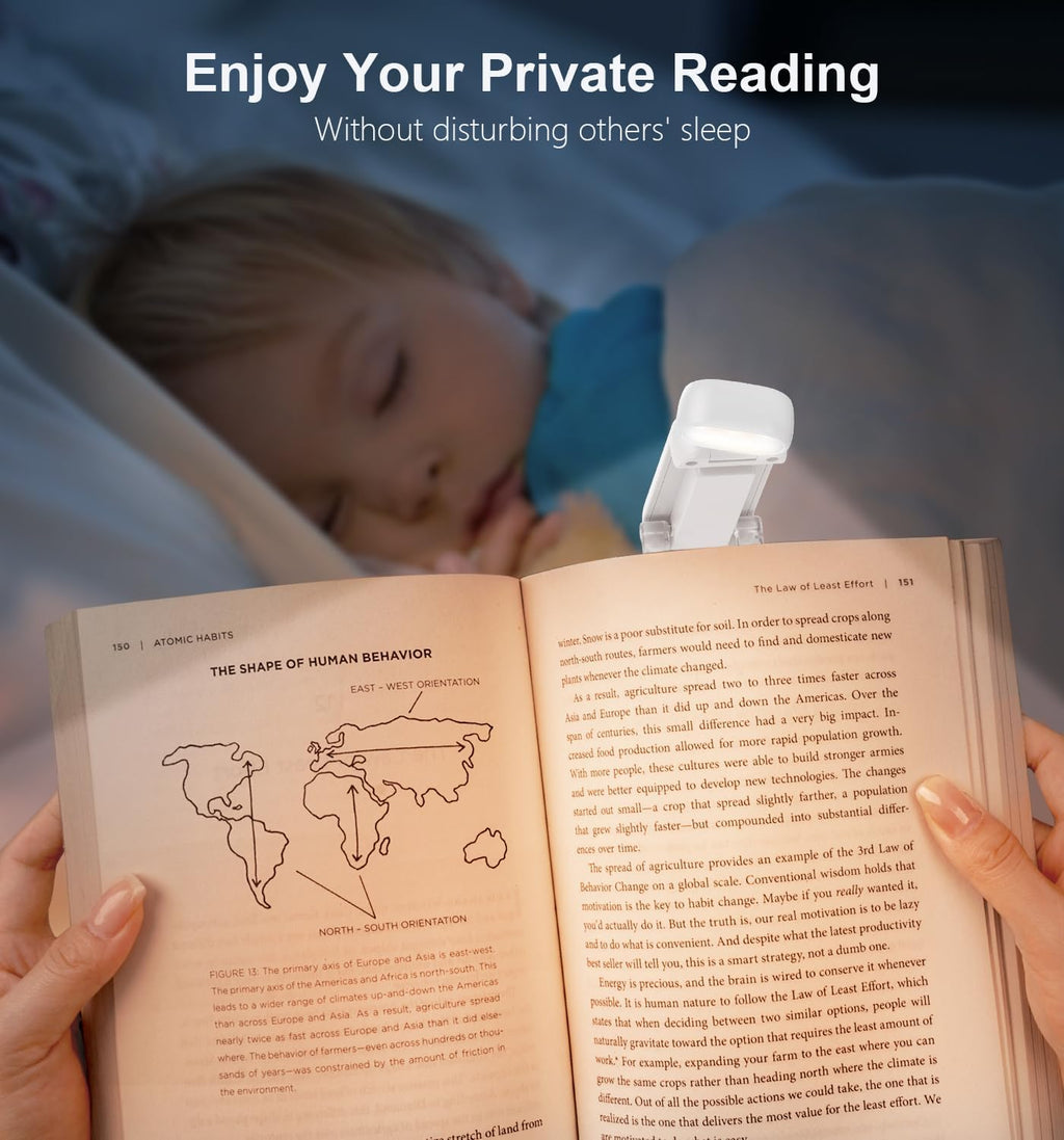 Gritin Reading Light, Rechargeable Book Light for Reading in Bed - Eye Caring 3 Color Temperatures, 5-Level Dimmable Brightness, Long…