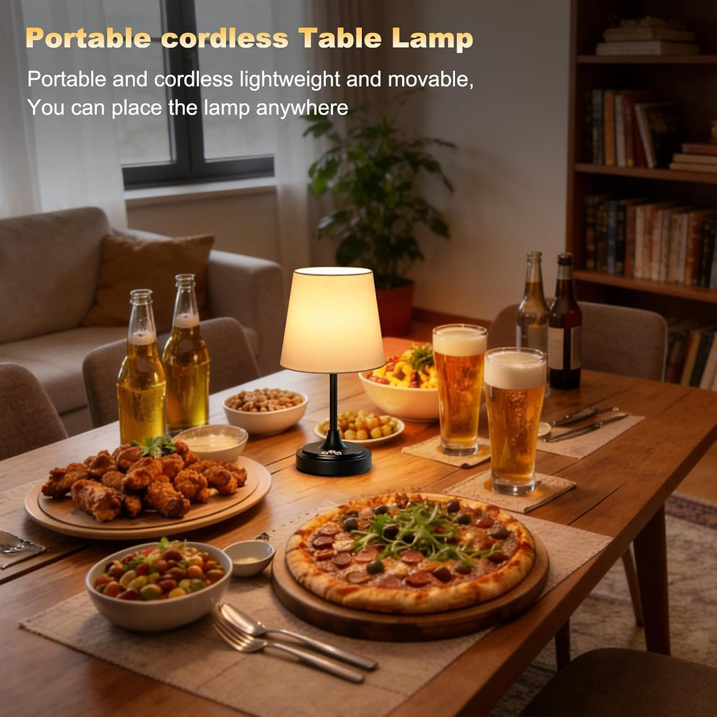 Wowag Small Cordless Table Lamp Rechargeable,5000mAh Battery Operated Desk Lamp,3 Colors & 7 RGB Stepless Dimmable, Touch Ambient Light…