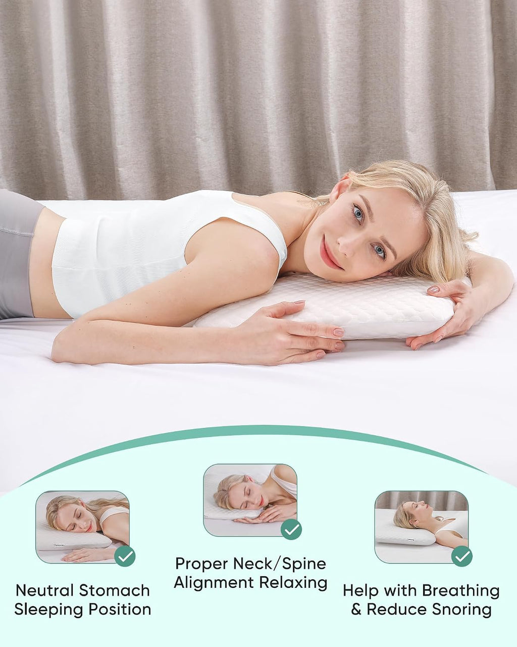 WarmInsula Thin Pillow 2.75" Memory Foam Ultra Pillow for Stomach and Back Sleepers Soft Yet Supportive Flat Stomach Sleeper Pi…